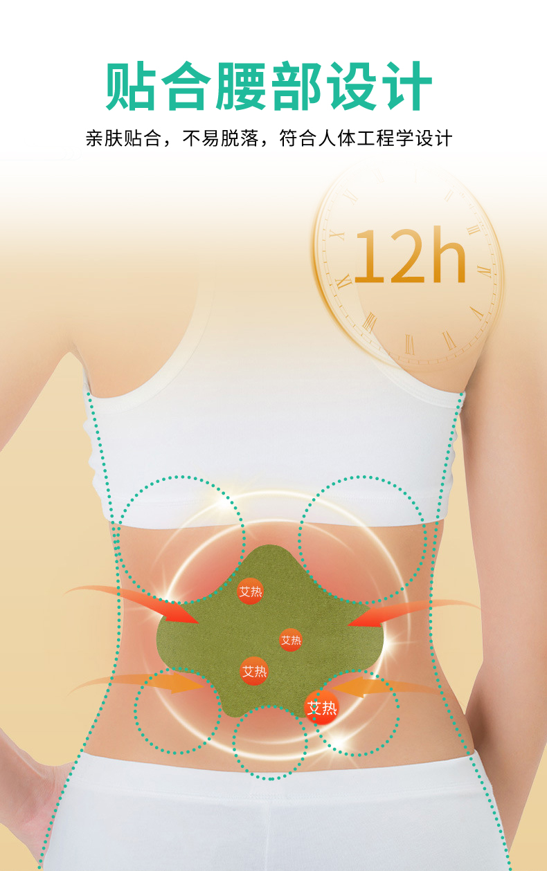 艾草(cǎo)腰椎貼貼合腰部設計
